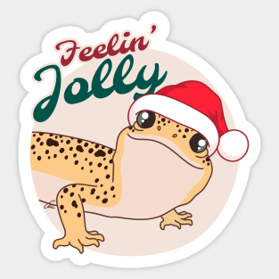 Snake Eyes Eclipse Leopard Gecko, Christmas Edition! Feelin Jolly! Sticker Sticker